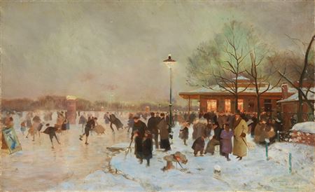 SKATING IN THE BOIS DE BOULOGNE, 1919