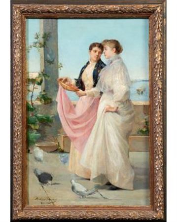 Sample artwork by Jose Alcazar Tejedor (1850 - 1907), known for genre scene painting - View similar artists and auction records