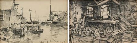 Boats in the Harbor, Tavern Scene (2)
