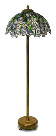 Gilt Bronze Floor Lamp Base with a Replica "Laburnum" Shade