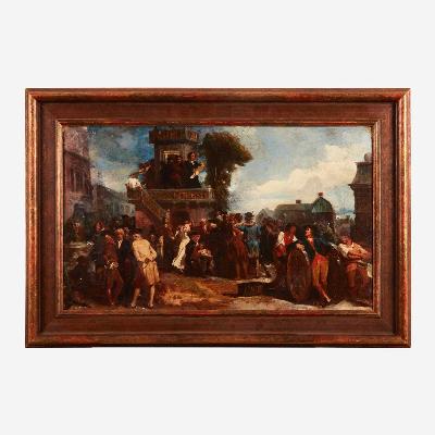 A Study for The First Reading of the Declaration of Independence by Peter Frederick Rothermel - Auction record, sale price, and art valuation. Compare with similar artists and explore comparable artworks.