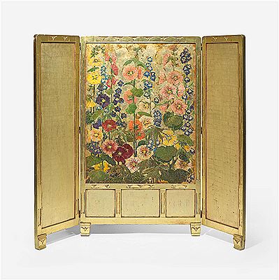 Hollyhock and Delphinium Screen
