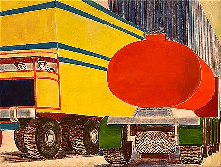 Yellow Truck by Émile Salkin - Auction record, sale price, and art valuation. Compare with similar artists and explore comparable artworks.