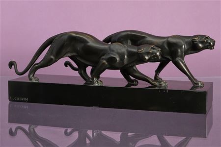 Panthers by Louis Albert Carvin - Auction record, sale price, and art valuation. Compare with similar artists and explore comparable artworks.