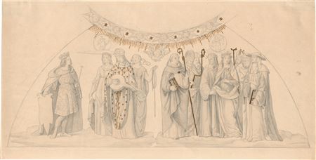 Two designs for the Dante Hall in the Casino Massimo in Rome