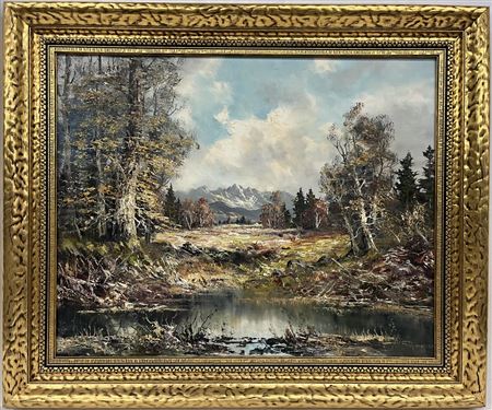 European Landscape Scene with a Mountainous Background