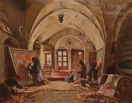 An icon painter's workshop, Jerusalem by Johann Ludwig Rudolf Durheim - Auction record, sale price, and art valuation. Compare with similar artists and explore comparable artworks.