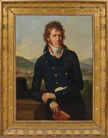 Portrait of Pierre-Edouard Lefebvre de Béhaine (1769-1828), in front of the city of Florence
