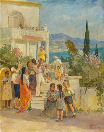 Pioneers in the Crimea by Igor Vladimirovich Radoman - Auction record, sale price, and art valuation. Compare with similar artists and explore comparable artworks.