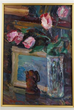 Sample artwork by Igor Vladimirovich Radoman (1921 - 1992), known for realistic easel and monumental portrait painting - View similar artists and auction records