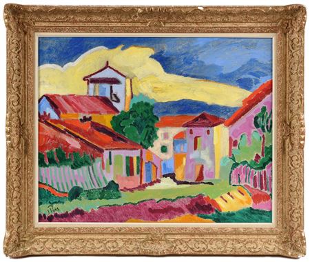 Mediterranean village with a bell tower