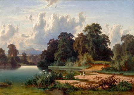 Landscape with Storks by Leopold Stephan - Auction record, sale price, and art valuation. Compare with similar artists and explore comparable artworks.