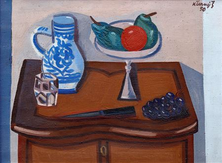 Still Life with Jug and Fruit by Karel Cerny - Auction record, sale price, and art valuation. Compare with similar artists and explore comparable artworks.
