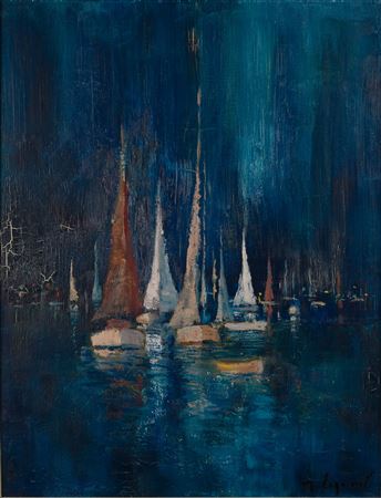 "The sailboats of the night, Sainte-Maxime" by Maurice Legrand - Auction record, sale price, and art valuation. Compare with similar artists and explore comparable artworks.