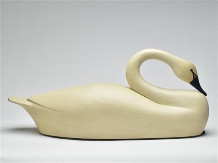 Hollow carved swan