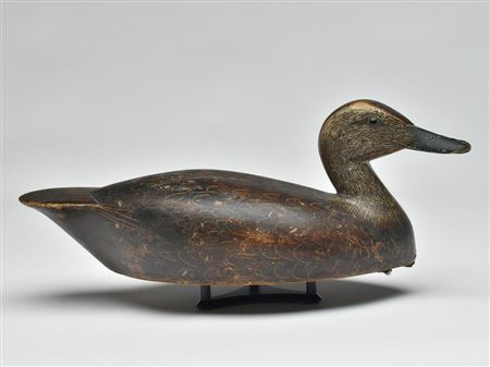 Hollow carved black duck