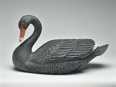 Large decorative black swan
