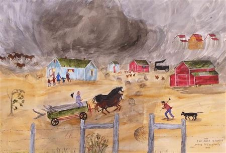 1930 THE DUST STORM; 1994 by Irene McCaugherty - Auction record, sale price, and art valuation. Compare with similar artists and explore comparable artworks.