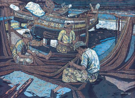 Mending Nets, 2011 by Ismail Mat Hussin - Auction record, sale price, and art valuation. Compare with similar artists and explore comparable artworks.