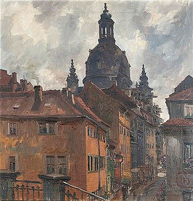 Ansicht der Dresdner Frauenkirche (Malerwinkel)