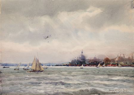 C.N.E. From the Lake by Owen Staples - Auction record, sale price, and art valuation. Compare with similar artists and explore comparable artworks.