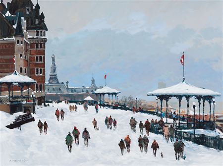 Sample artwork by Serge Brunoni (Born 1938), known for urban street scenes, landscape, snowscenes and train paintings - View similar artists and auction records