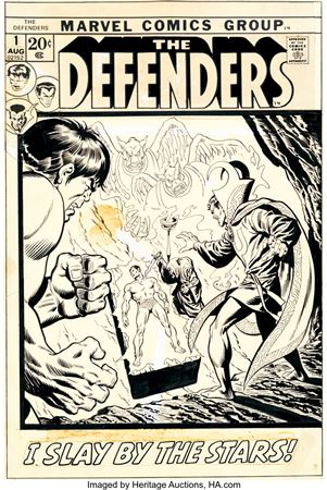 Sample artwork by Sal Buscema (Born 1936), known for comic book illustrations - View similar artists and auction records
