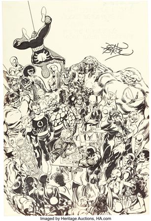 John Byrne - Marvel Bullpen Bulletins Illustration Original Art (Marvel, 1983)