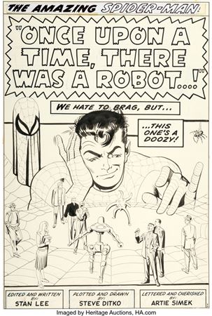 Steve Ditko Amazing Spider-Man #37 Splash Page 1 Norman Osborn and Gwen Stacy Original Art (Marvel, 1966)