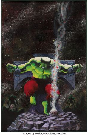 Jim Starlin Rampaging Hulk #4 Magazine Cover Painting Original Art (Marvel, 1977)