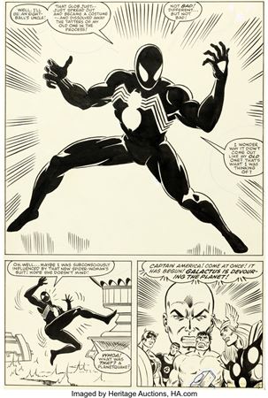 Mike Zeck and Others Marvel Super-Heroes Secret Wars #8 Story Page 25 Black Costume/Venom Original Art (Marvel, 1984)