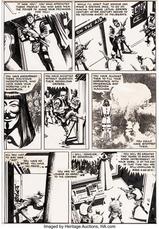David Lloyd Warrior #16 "V for Vendetta" Story Page 5 Original Art (Quality Communications, 1983)