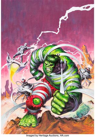 Sample artwork by Earl H Norem (1924 - 2015), known for action-packed comic book cover illustration art - View similar artists and auction records