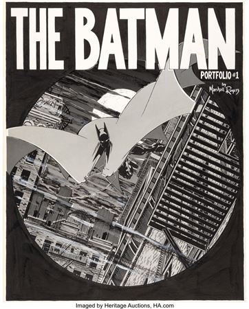 Marshall Rogers The Batman Portfolio #1 Cover Original Art and Limited Edition #308/1000 Group of 2 (S. Q. Productions, 1981)