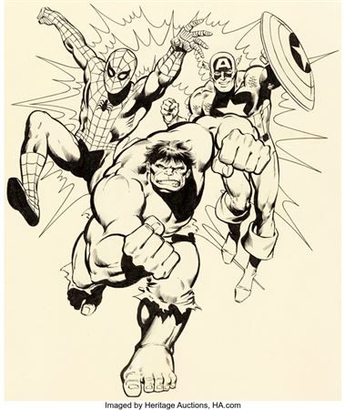 Marvel Super Heroes Colorforms Box Cover Original Art and Production Materials Group of 9 (Marvel/Colorforms, 1983)