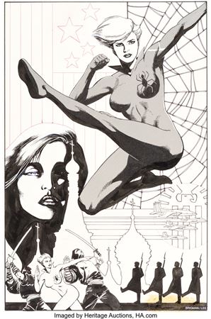 Marvel Fanfare #53 Black Widow Pin-Up Page 23 Original Art (Marvel, 1990)
