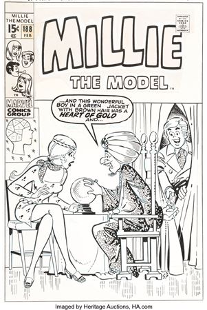 Millie the Model #188 Cover Original Art (Marvel, 1971)
