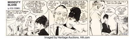 Modesty Blaise Daily Comic Strip #1605 Original Art (London Times Mirror, 1968)