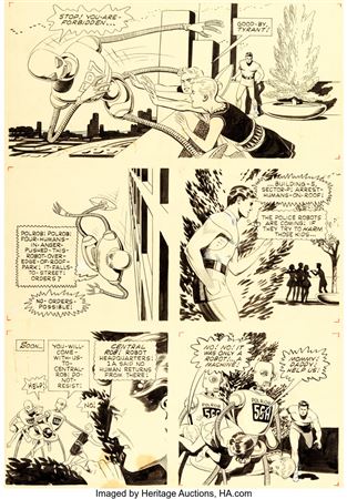 Magnus Robot Fighter #1 Story Page 7 Original Art (Gold Key, 1963)
