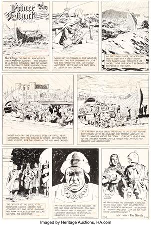 Prince Valiant #1953 Sunday Comic Strip Original Art dated 7-14-74 (King Features Syndicate, 1974)