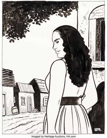 Complete Love & Rockets #2 Chelo's Burden 2nd Edition Cover Original Art (Fantagraphics, 1989)