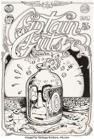 Captain Gutz #3 Cover Original Art (The Print Mint, 1971)