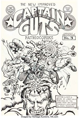 Captain Guts #3 Inside Front Cover Original Art (The Print Mint, 1971)