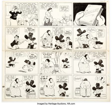 Billy DeBeck Barney Google Sunday Comic Strip Original Art dated 4-7-35 (King Features Syndicate, 1935)