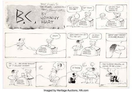 Johnny Hart B. C. Sunday Comic Strip Original Art, dated 11-22-70 (Field Enterprises, 1970)