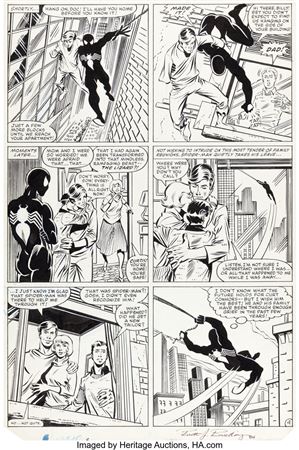 Ron Frenz and Brett Breeding The Amazing Spider-Man #252 Story Page 9 1st Appearance of the Black Costume Original Art (Marvel, 1984) by Ron Frenz - Auction record, sale price, and art valuation. Compare with similar artists and explore comparable artworks.
