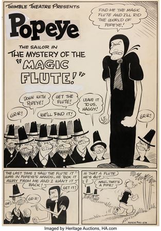 Bud Sagendorf Popeye #40 Story Title Page 1 Original Art (Dell, 1957)