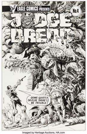 Brian Bolland Judge Dredd #4 Cover Original Art (Eagle Comics, 1984)