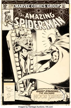 Bob Layton Amazing Spider-Man #220 Cover Moon Knight Original Art (Marvel, 1981) by Bob Layton - Auction record, sale price, and art valuation. Compare with similar artists and explore comparable artworks.