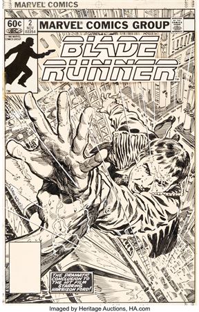 Brent Anderson Blade Runner #2 Cover Original Art (Marvel, 1982)